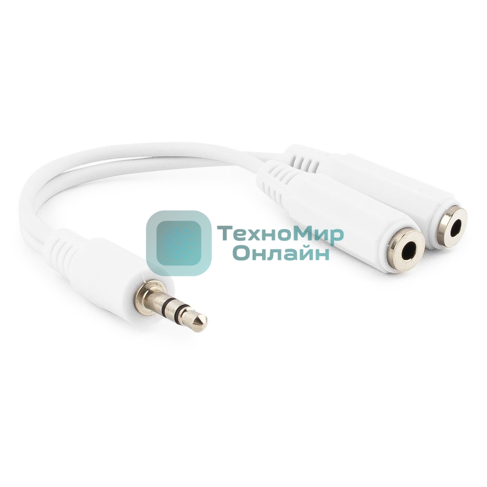 Кабель-разветвитель аудио сигнала Gembird (переходника для наушников) белый