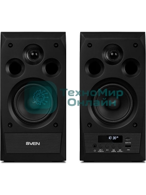 Акустическая система 2.0 SVEN MC-10, чёрный, мощность 2x25Вт (RMS), FM-тюнер, USB/microSD, дисплей, пульт ДУ, Bluetooth SVEN MC-10, чёрный, акустическая система 2.0, мощность 2x25Вт (RMS), FM-тюнер, USB/microSD, дисплей, пульт ДУ, Bluetooth