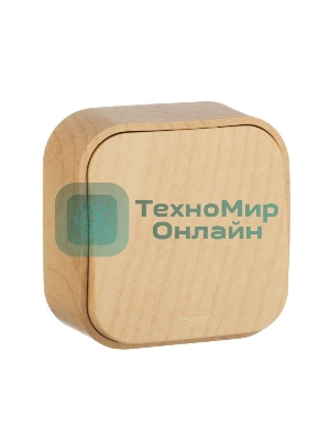 Выключатель 10A 1-клав., дерево Quteo