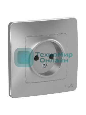 Розетка СП Blanca 16А 250В без шторок без заземл. алюм. SchE BLNRS000013