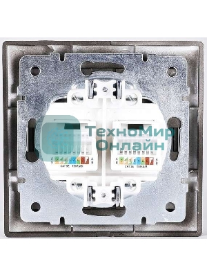 Розетка 2-м СП Мира 16А IP20 с заземл. керам. черный бархат LEZARD 701-4242-127