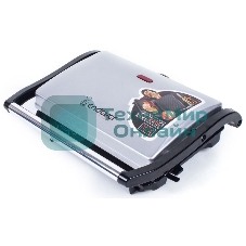 Гриль электрический Endever Grillmaster 115, 1500 Вт, авто терморегулятор, антипригарное покрытие, индикатор нагрева, серебристый/черный