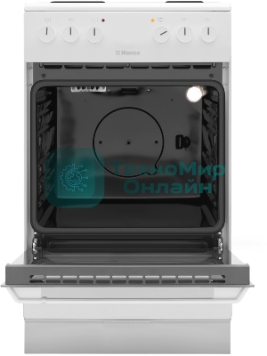 Плита электрическая Hansa FCEW54120 белый, конфорок 4 шт, духовка 62 л, 50 см x 85 см x 60 см