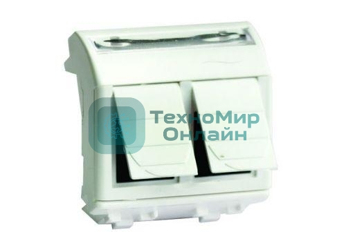 Ком.роз. двойная R J 45 кат.5e, Brava, белая, 2мод