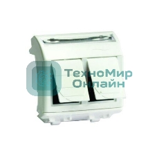 Ком.роз. двойная R J 45 кат.5e, Brava, белая, 2мод