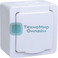 Розетка одноместная IEK ERMP12-K01-16-54-EC РСб20-3-ГПБб роз.1м с з/к о/у IP54 (цвет крышки:белый) ГЕРМЕС PLUS