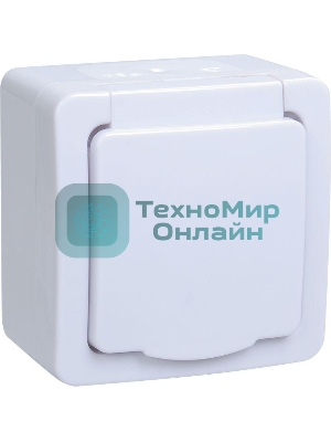 Розетка одноместная IEK ERMP12-K01-16-54-EC РСб20-3-ГПБб роз.1м с з/к о/у IP54 (цвет крышки:белый) ГЕРМЕС PLUS