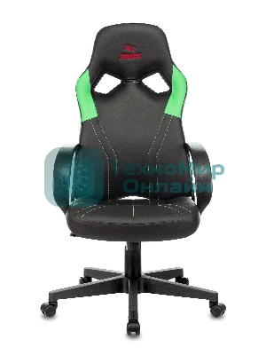 Кресло игровое Бюрократ ZOMBIE RUNNER черный/зеленый искусственная кожа крестовина пластик