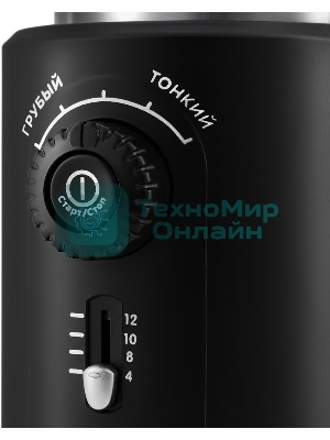 Кофемолка Kitfort KT-747 200Вт сист.помол.:ротац.нож вместим.:70гр черный/серебристый