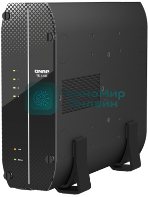 Сетевое хранилище SMB QNAP TS-410E-8G NAS fanless 4 2.5 SSD trays. Intel Celeron J6412 4-core 2.0-2.6 GHz, 8 Gb RAM (max), 2x2.5 GbE, 4xUSB 3.2 Gen 2 (10Gbps),1xHDMI
