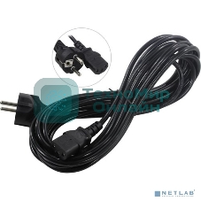 Кабель питания ExeGate Power PC-5P (Евровилка Schuko->С13) VDE-250V-3*0.5-CU, 6A, черный, 5м