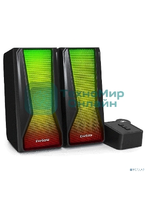 Акустическая система 2.0 ExeGate EX289687RUS Accord 230 (питание USB,Bluetooth, 2х3Вт (6Вт RMS), 60-20000Гц, черный, RGb подсветка)