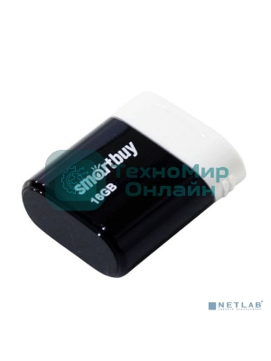 Флешка USB SmartBuy LARA black (SB16GBLARA-K), 16Gb, USB 2.0, R/W 15/5, черный/белый