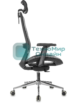 Кресло руководителя Бюрократ MC-912-H черный, сетка с подголов. крестов. металл хром