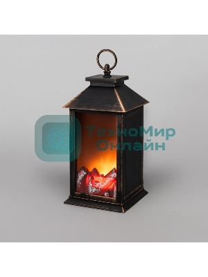Светодиодный камин Neon-night 511-028 Рустик с эффектом живого огня 14х14х28 см, питание 3хАА (не в комплекте)