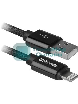 Кабель Defender LIGHTNING TO USB2 1M черный ACH01-03T
