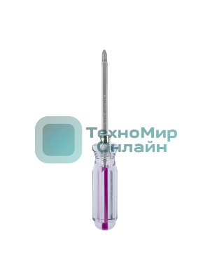 Отверткакомбинированная Rexant, прозрачная рукоятка, двухсторонний стержень 120 мм (крестовая PH 2, шлицевая SL 6 мм)