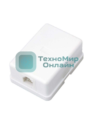 Розетка телефонная Rexant 1-м ОП RJ14 (6P4C) кат.3 белый