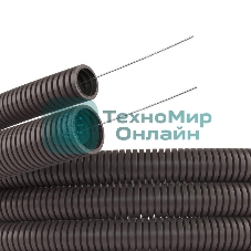Труба гофрированная ПА d29 мм с протяж. сер. (уп. 25 м) ДКС PA612935F0