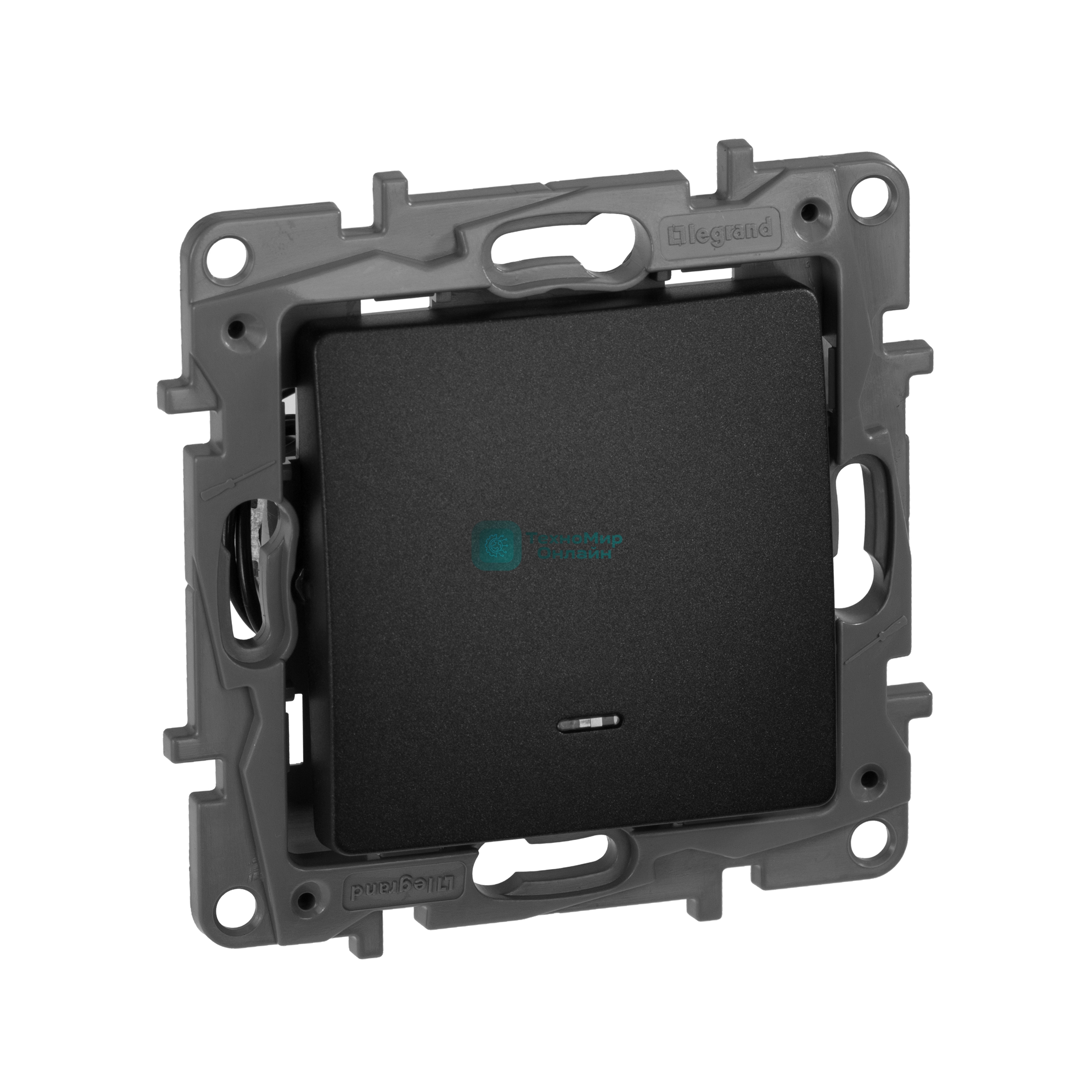 Переключатель с подсветкой, 10AX, антрацит