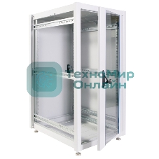 Шкаф телекоммуникационный напольный ЭКОНОМ 24U (600 × 600) дверь стекло, дверь металл