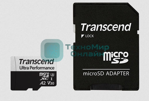 Флеш карта Transcend 64Gb UHS-I U3 microSD w/ adapter A2 Ultra Performance R/W:160/125 MB/s