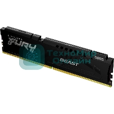 Оперативная память Kingston Fury Beast, DDR5, 32GB (1x32GB), 5200MHz, CL40, DIMM, радиатор, черный