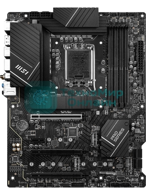 Материнская плата MSI PRO Z790-P WIFI, LGA 1700, Intel Z790, 4xDDR5, 6xSATA, 4xM.2, 1xPCIe 5.0 x16, 1xPCIe 4.0 x16, 1xPCIe 3.0 x16, 1xPCIe x1, 1xHDMI, 1xDP, 1x2.5Gb LAN, 4xUSB-A 2.0, 2xUSB-A 3.2 Gen 1, 1xUSB-A 3.2 Gen 2, 1xUSB-C 3.2 Gen 2x2, 6x3.5мм, 7.1, ATX