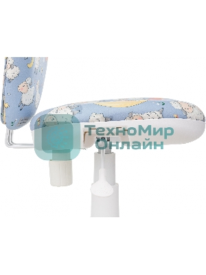 Кресло детское Бюрократ KD-W10 голубой овечки крестов. пластик пластик белый