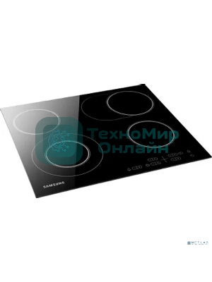 Встраиваемая электрическая варочная панель Samsung NZ64T3516AK/WT, 55 х 575 х 505 мм, стеклокерамика, скошенный край, черный