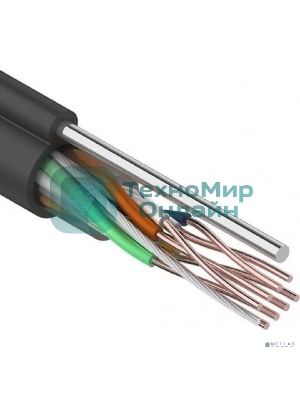Кабель витая пара Rexant UTP 4PR 24AWG, cat.5e наружный (OUTDOOR) + ТРОС*1 (бухта 305 м)
