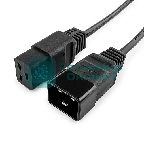 Кабель питания для UPC Gembird/Cablexpert, 1.5м, С19 - C20, 16А, черный, с заземлением