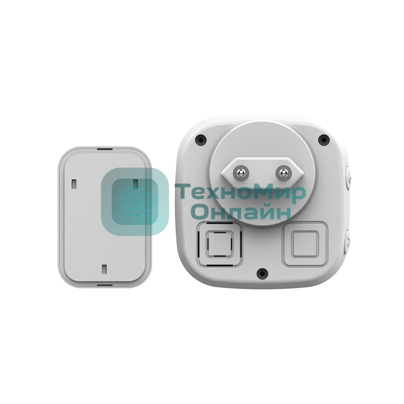 Звонок дверной беспроводной Rexant в розетку мигающий 36 мелодий IP44 (белый/серый)