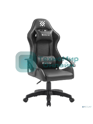 Кресло Defender ORACLE черный, экокожа, 120 кг, механизм качания