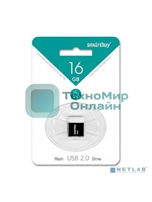 Флешка USB SmartBuy LARA black (SB16GBLARA-K), 16Gb, USB 2.0, R/W 15/5, черный/белый