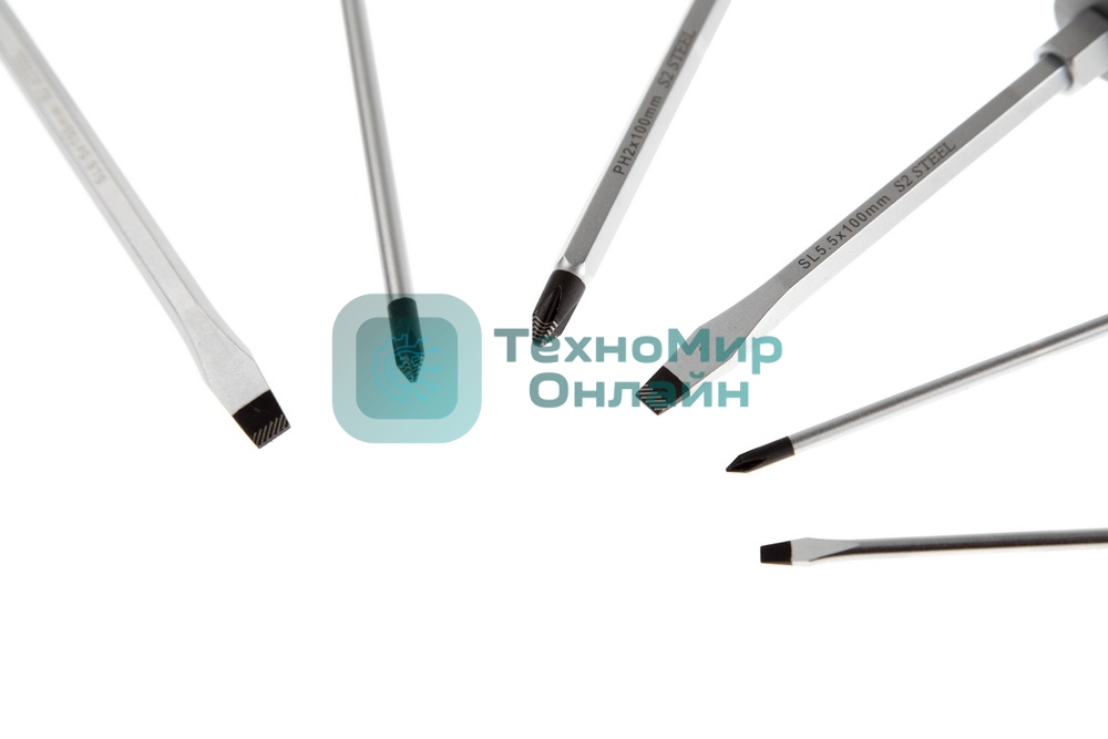 Набор отверток Gross 12164 6 шт, S2, трехкомпонентная рукоятка