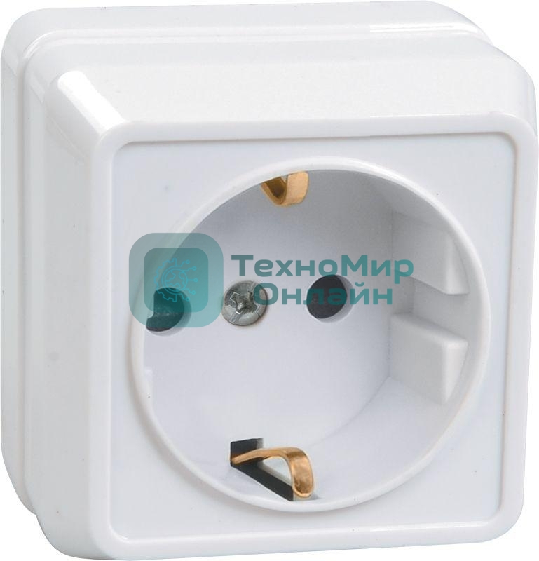 Розетка IEK ERO11-K01-16-DC РС20-3-ОБ 1местн. c з/к 16А откр.уст. ОКТАВА (белый)