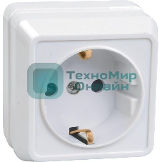 Розетка IEK ERO11-K01-16-DC РС20-3-ОБ 1местн. c з/к 16А откр.уст. ОКТАВА (белый)
