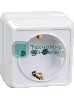 Розетка IEK ERO11-K01-16-DC РС20-3-ОБ 1местн. c з/к 16А откр.уст. ОКТАВА (белый)