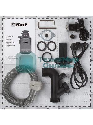 Измельчитель пищевых отходов Bort Alligator, 560 Вт., объем 1 450 мл., пневмовыключатель