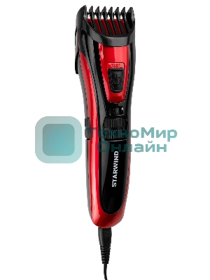 Машинка для стрижки Starwind SHC 4470 красный 3Вт (насадок в компл:2шт)
