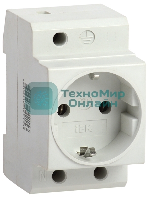 Розетка силовая РАр10-3-ОП с заземл. на DIN-рейку IEK MRD10-16