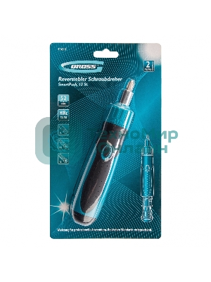Отвертка реверсивная Gross механизм SmartPush, 12 шт., S2