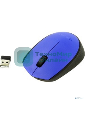 Мышь беспроводная Logitech M171 синий, 1000 dpi, радиоканал, USB, кнопки - 3