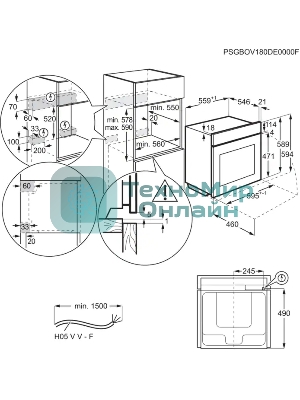 Духовой шкаф электрический Electrolux EOB8S39Z черный, встраиваемый