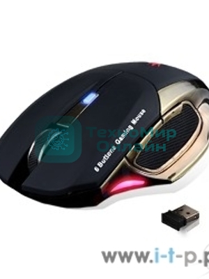 Мышь беспроводная Crown Gaming CMXG-605 черный, 1600 dpi, радиоканал, USB, кнопки - 6