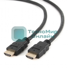 Кабель Cablexpert HDMI CC-HDMI4-15, 19M/19M, v2.0, медь, позол.разъемы, экран, 4.5м, черный, пакет