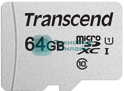 Флеш карта microSD 64Gb Transcend microSDXC Class 10 UHS-I U1, (без адаптера), TLC