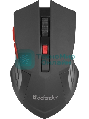 Мышь беспроводная Defender Accura MM-275 красный, 1600 dpi, радиоканал, USB, кнопки - 6