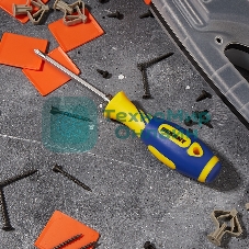 Отвертка комбинированная Rexant, двухсторонний стержень 120 мм (Крестовая PH 2, Шлицевая SL 6 мм), двухкомпонентная рукоятка